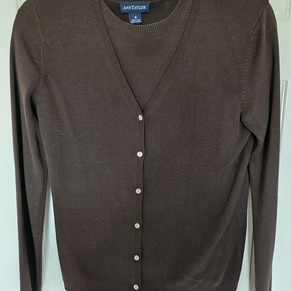 Ann Taylor Woman's Brown Sweater SET